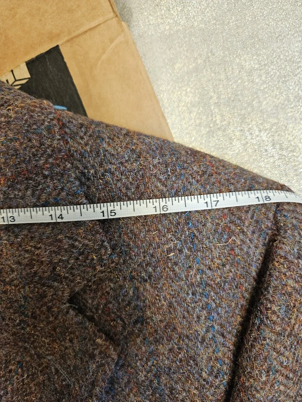 Vtg Yankee Peddler Seattle Harris Tweed Scottish Wool Brown Blazer 40